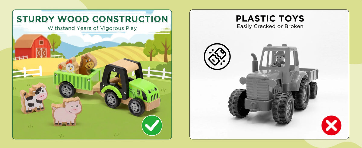 Wooden Tractor Toys for Toddlers 
