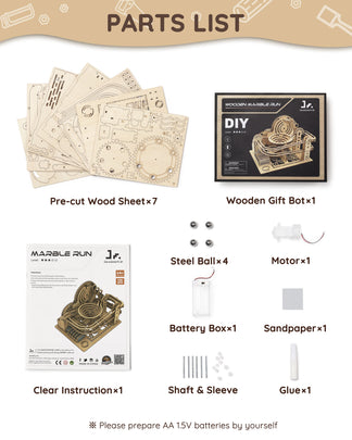 3D Wooden Puzzles Marble Run Kit (112 PCS)-4