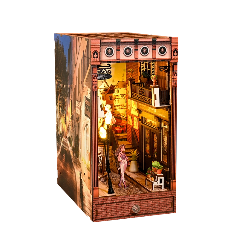 DIY Wooden Book Nook Kit with LED Lights
