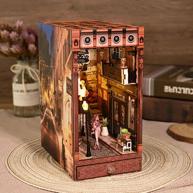 DIY Wooden Book Nook Kit with LED Lights