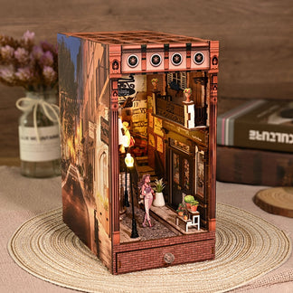 DIY Wooden Book Nook Kit with LED Lights