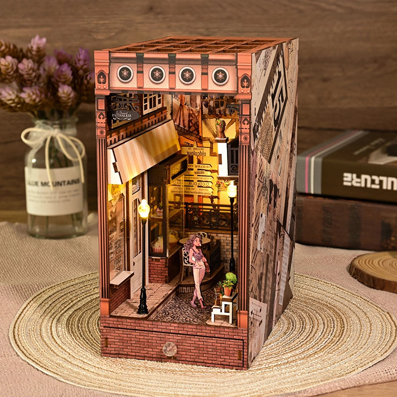 DIY Wooden Book Nook Kit with LED Lights