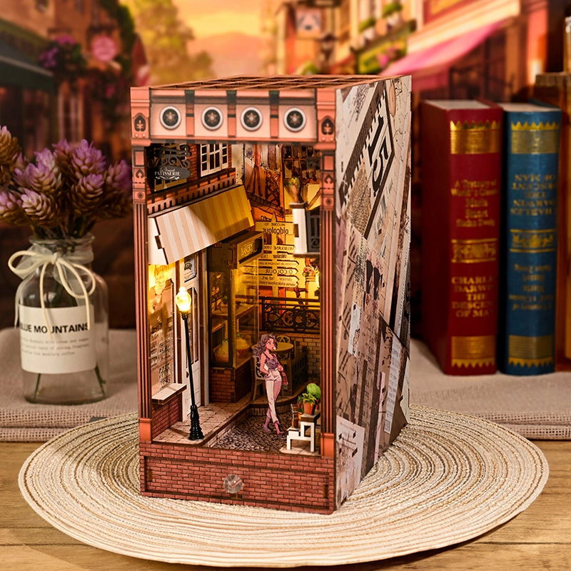 DIY Wooden Book Nook Kit with LED Lights