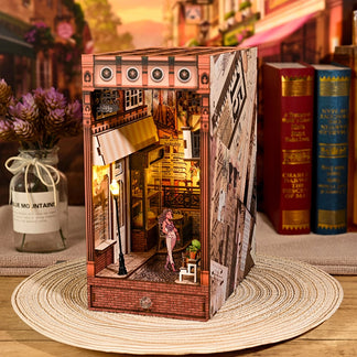 DIY Wooden Book Nook Kit with LED Lights