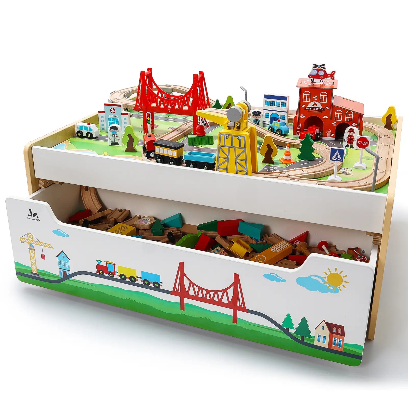 SainSmart Jr. wooden train table with storage - gallery image 1