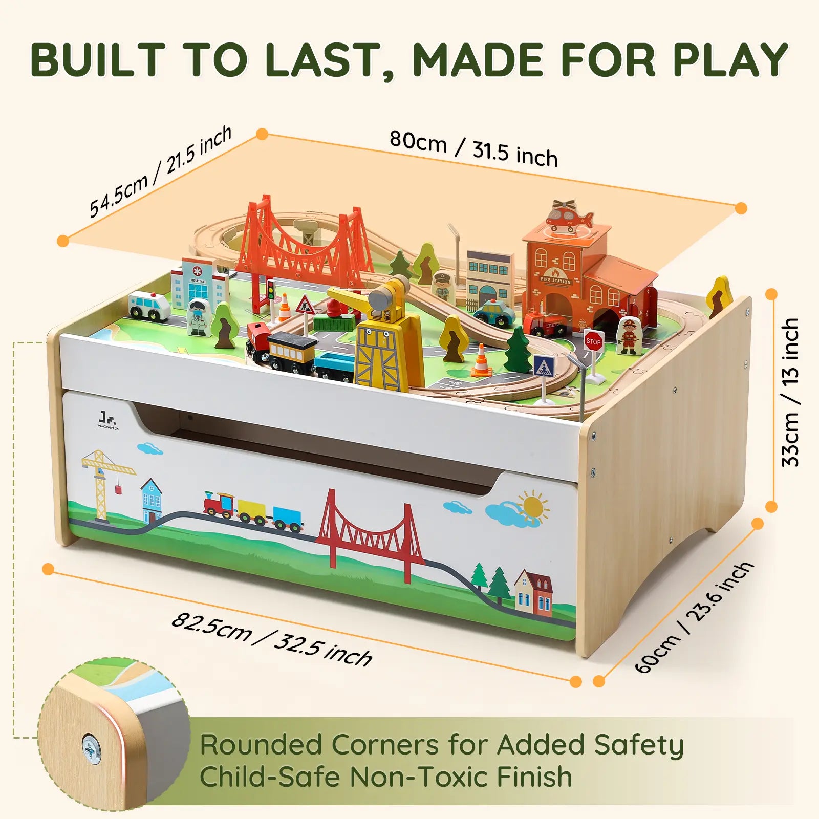 SainSmart Jr. wooden train table with storage - gallery image 2