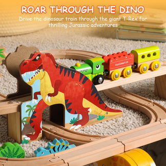 SainSmart Jr. dinosaur wooden train set with storage box - image 11