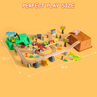 SainSmart Jr. dinosaur wooden train set with storage box - image 4