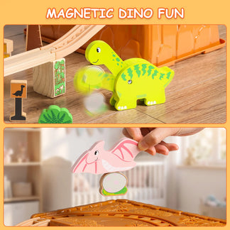 SainSmart Jr. dinosaur wooden train set with storage box - image 8