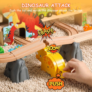 SainSmart Jr. dinosaur wooden train set with storage box - image 9