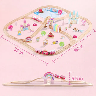 SainSmart Jr. unicorn pink wooden train set - gallery image 7