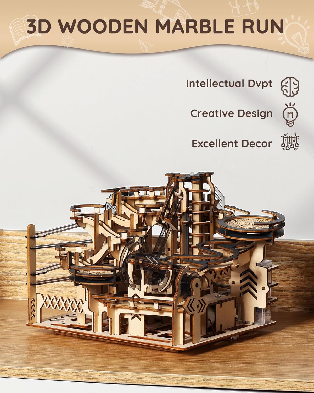 Galaxy Walk 3D Wooden Marble Run Kit