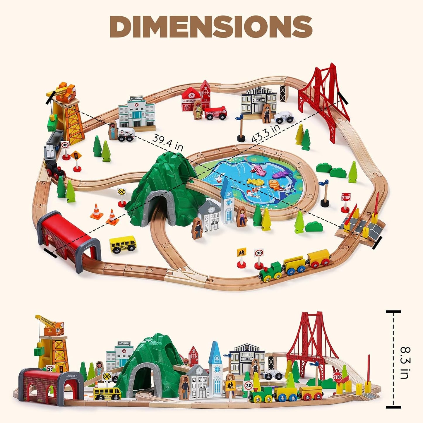 Multi-Themed Wooden Train Set