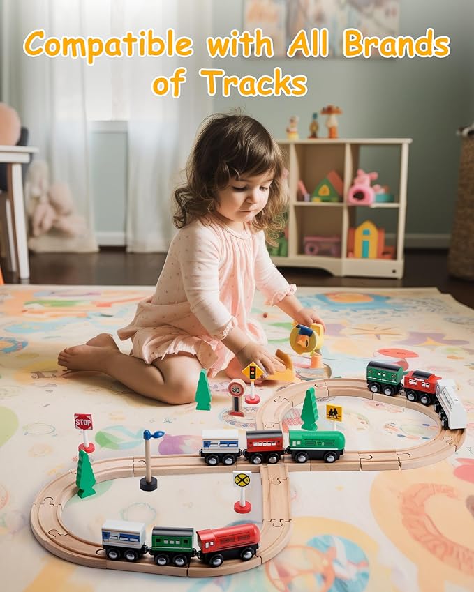 Wooden Train Set 9 PCS