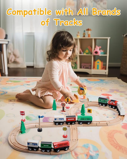 Wooden Train Set 9 PCS