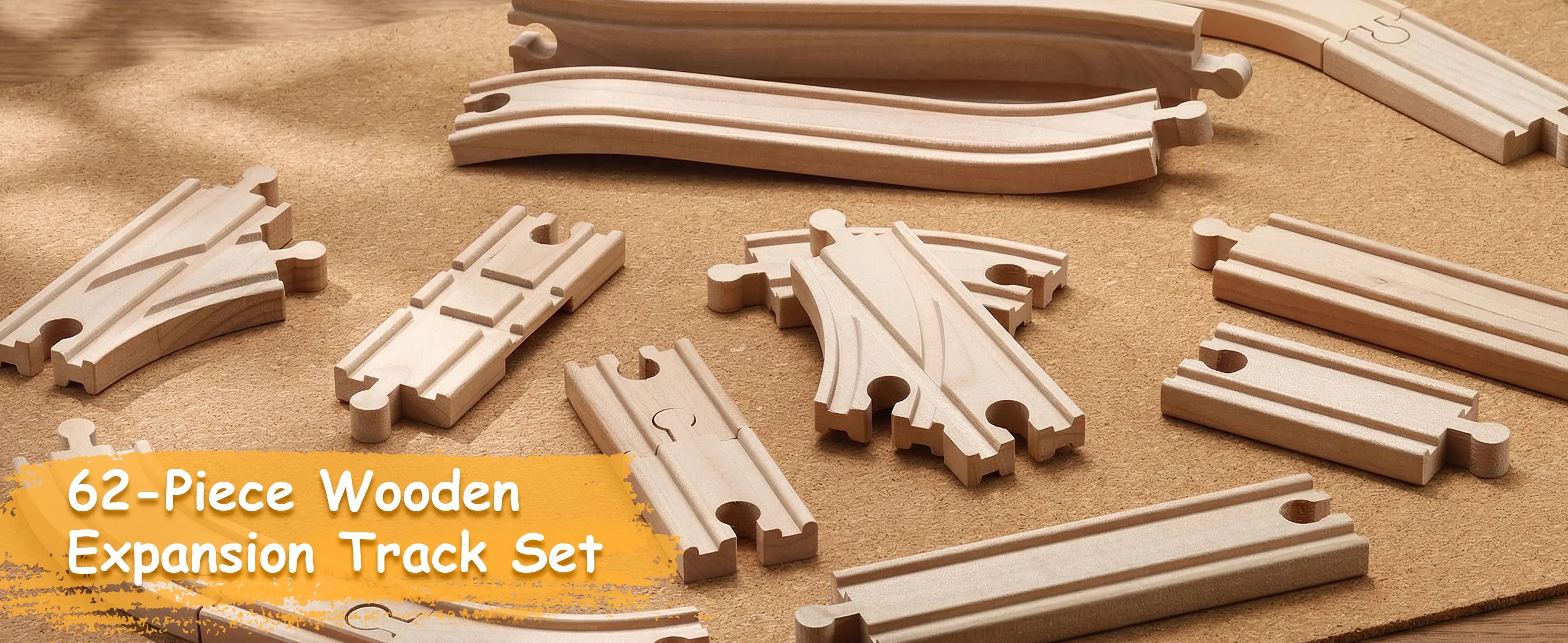 Train Tracks With Bridge & Car 62Pcs
