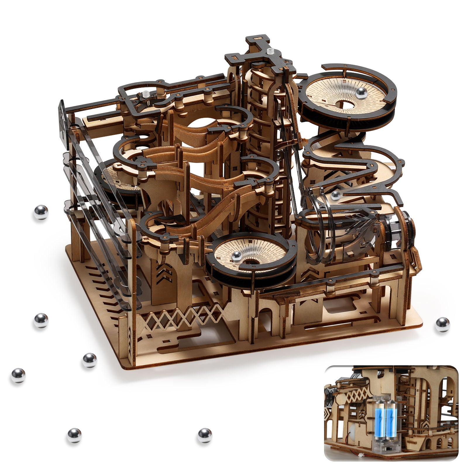 Galaxy Walk 3D Wooden Marble Run Kit-1