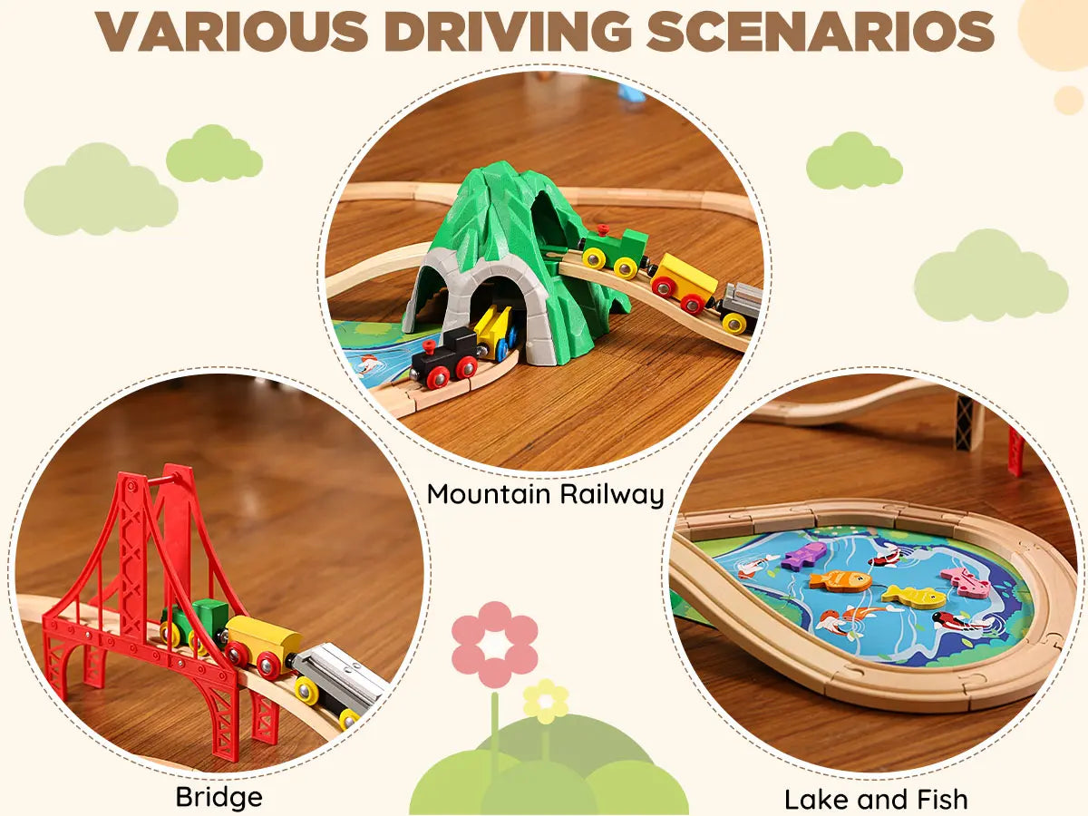 Multi-Themed Wooden Train Set