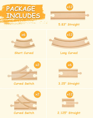 Diagram of train track pieces