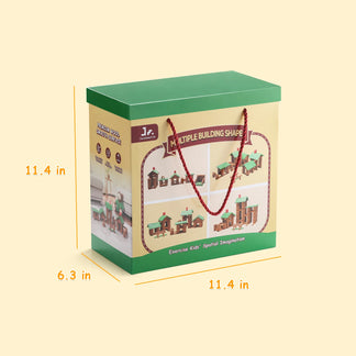 Product packaging with dimensions and a handle-lincoln logs