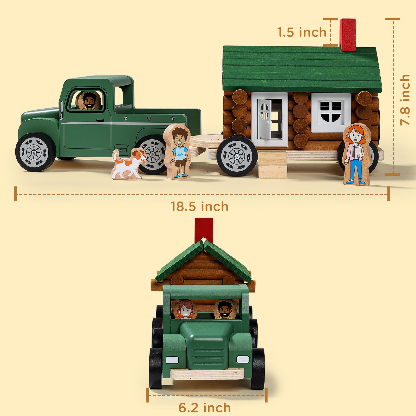 Wooden Building Toy with Wooden Truck-9