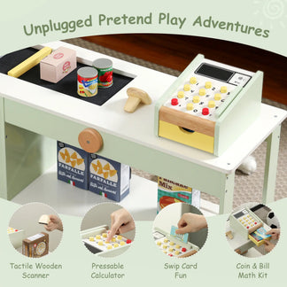 Children's play table with educational toys and accessories