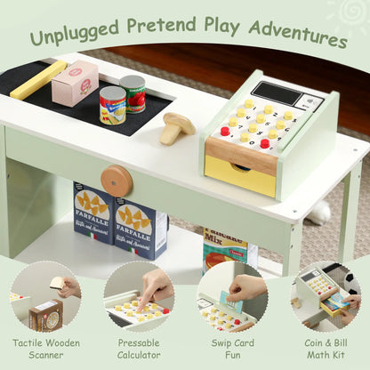 Children's play table with educational toys and accessories
