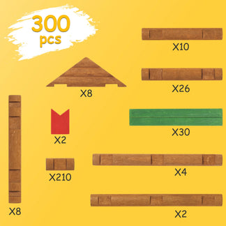 Wooden Lincoln log cabin set-300pcs