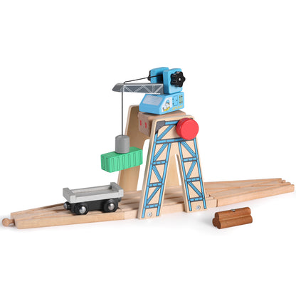 Wooden Magnetic Rotary Crane Train Accessories-1