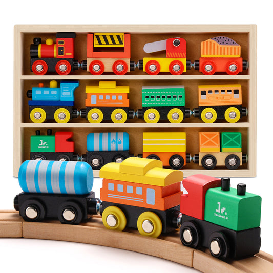 Wooden Magnetic Train Set with Storage Box-1