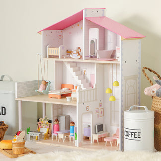 Wooden Modern Family DollHouse-2