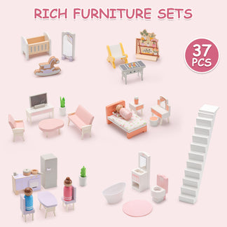 Wooden Modern Family DollHouse-3