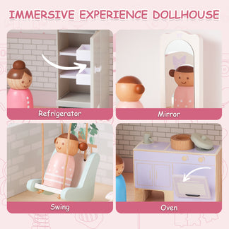 Wooden Modern Family DollHouse-4