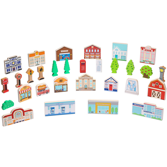 Wooden Train Accessories 30pcs