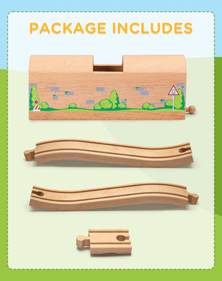 Wooden Train Track Accessories Bridge Tunnel, train toys