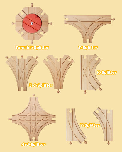 Wooden Train Track Expansion (8 pcs)-4