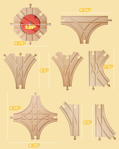 Wooden Train Track Expansion (8 pcs)-5