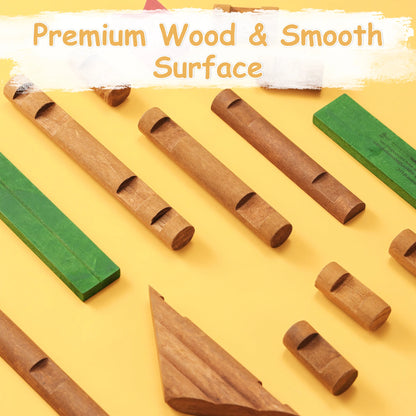 Premium Wood & Smooth Surface-Wooden Lincoln log cabin set