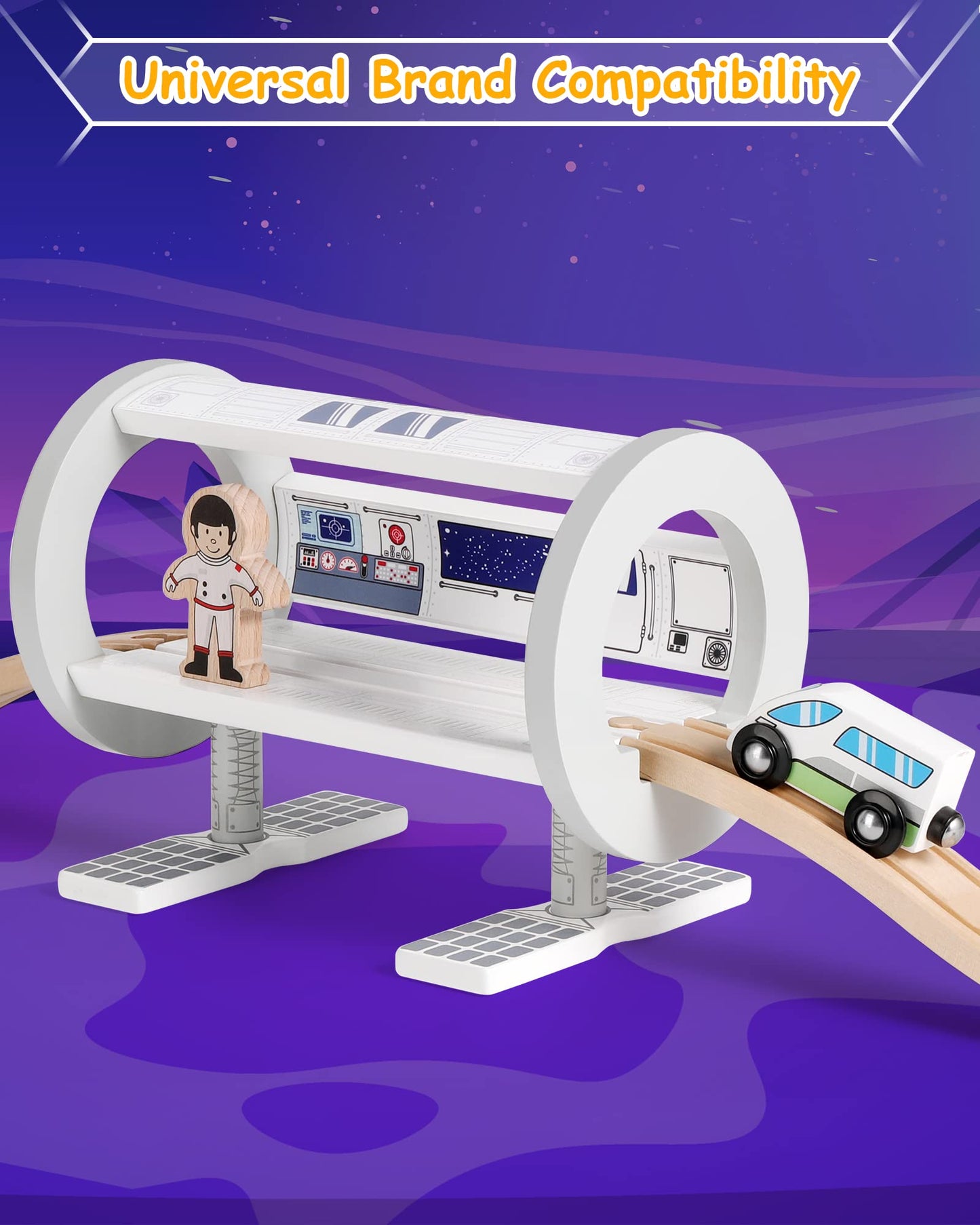 Wooden Space Station Train Set Accessories