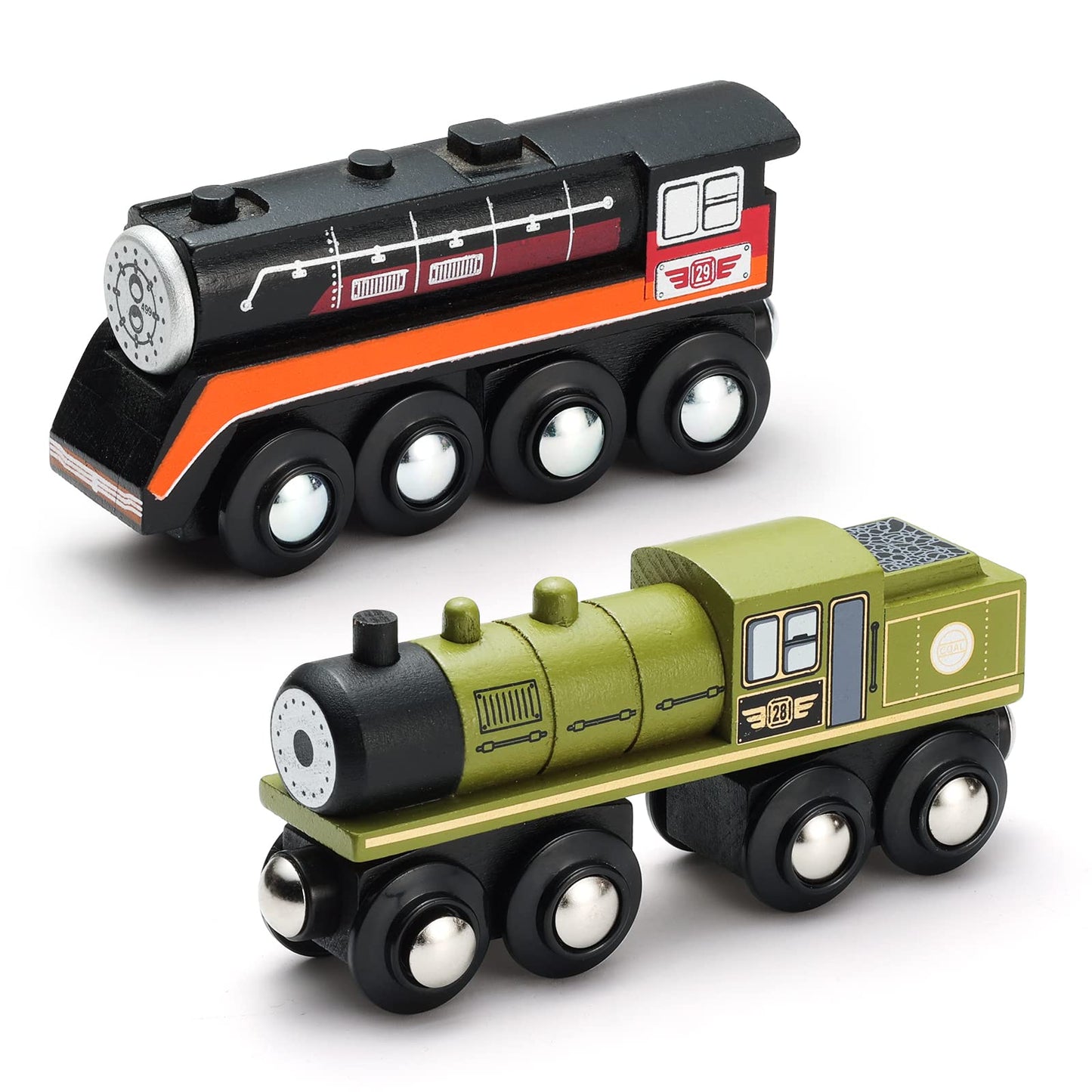 Wooden Magnetic Train Car Set (10 pcs)