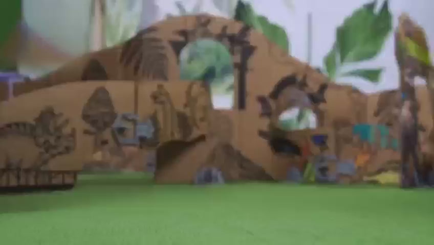 Load video: Dinosaur Cardboard Track Set