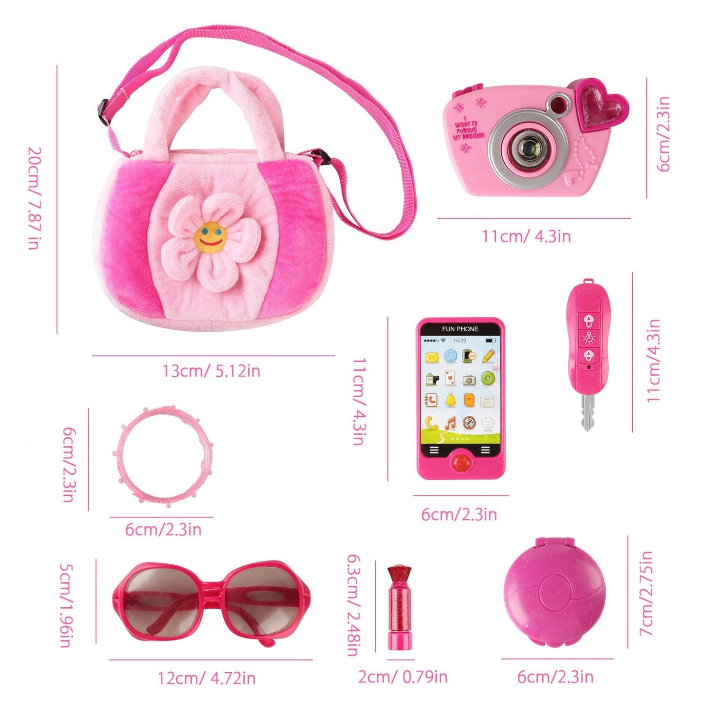 Toddler Purse for Girls First Purse Pretend Set 9 PCS - SainSmart Jr.