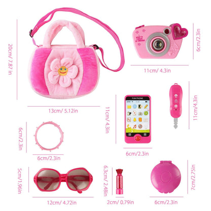 Toddler Purse for Girls First Purse Pretend Set 9 PCS - SainSmart Jr.