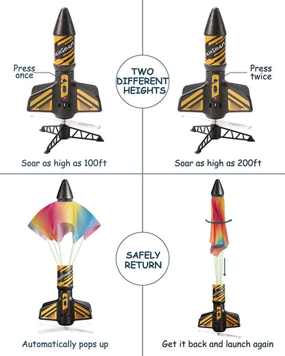 Motorized Air Rocket Launcher with Parachute