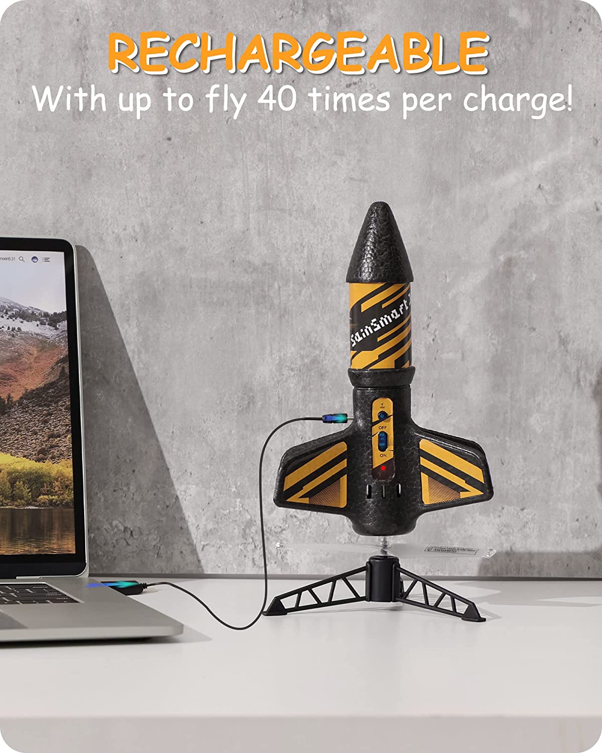 Motorized Air Rocket Launcher with Parachute
